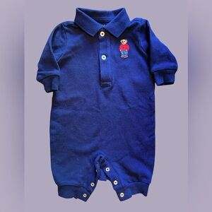 Ralph Lauren Navy Romper & Newborn Socks | Newborn | Preowned
